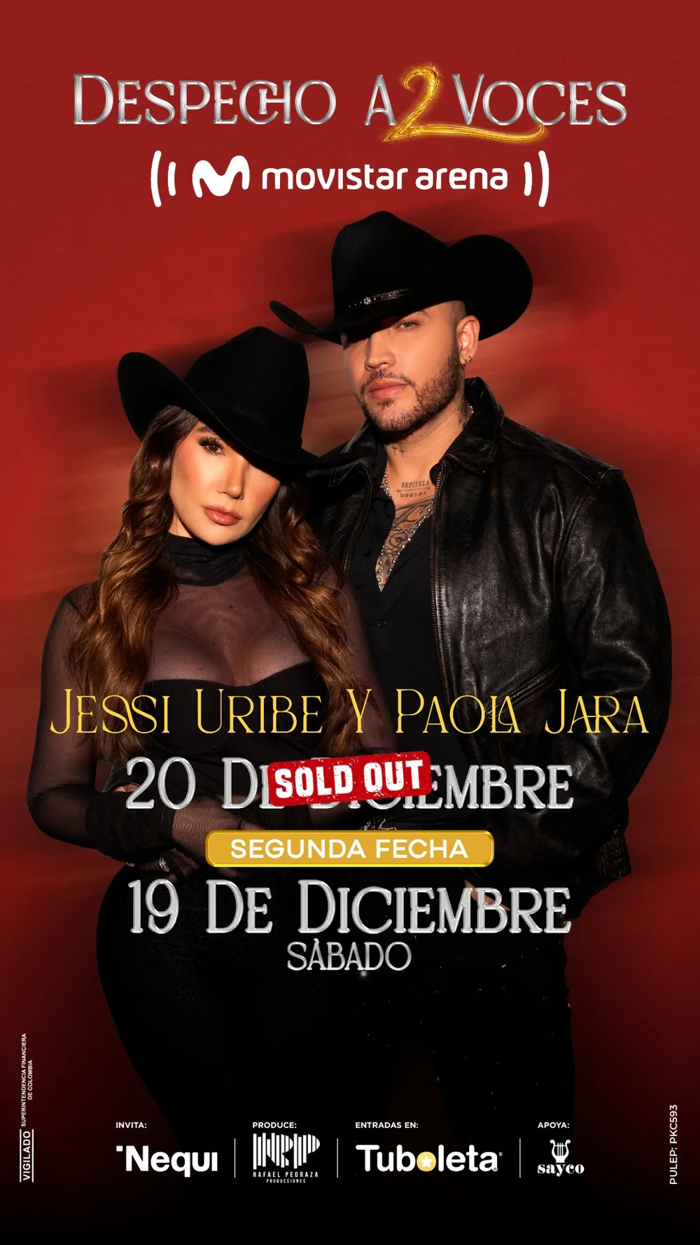 Cartel oficial de Jessi Uribe y Paola Jara